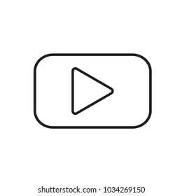 Oval play button vector icon