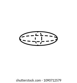 oval with poles icon. Element of geometric figure for mobile concept and web apps. Thin line oval with poles icon can be used for web and mobile on white background