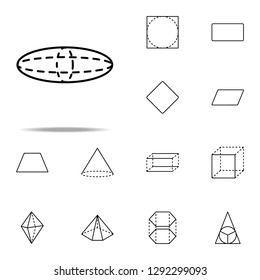 oval with poles icon. Geometric figures icons universal set for web and mobile
