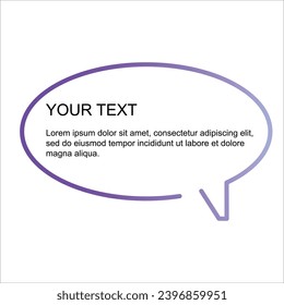 Gradiente morado ovalado estilizado para introducir texto o pensamientos en él. Vector para el diseño de infografías