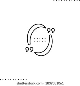 Oval quote bubble vector icon in outline