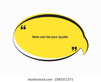 Oval quote frame blank. Space for message, citation, aphorism, motivation. Empty frame for information messages. Template quotes for wisdom. Background for text, speech bubble in quotes