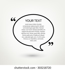Oval quote text bubble. Vector