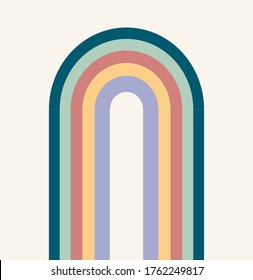 oval rectangular rainbow flat design