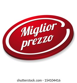 Oval red best price button