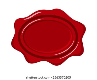 Oval red wax seal vector illustration