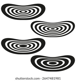 Padrão de anel oval. Design de círculo elíptico. Vetor de loop geométrico. Fundo abstrato da forma.