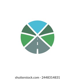 oval road logo highway icon vector design
