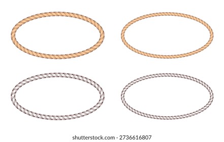Oval Rope Pattern Frame Border Background Vector Illustration