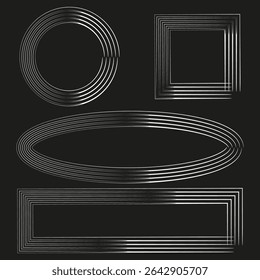 Figura oval arredondada. Forma de anel vetorial. Formato de resumo de linha. Ícone de contraste preto.