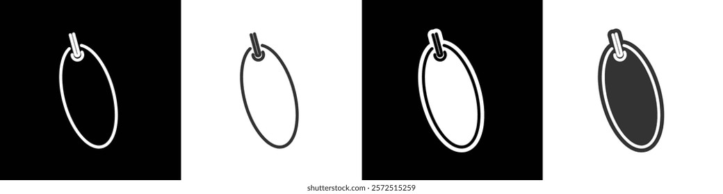 Oval round price tag icon. Price Label Discount tag. Shape of price tag icon set. Flat and line price tag icon vetor illustration in black white and transparent background. Eps10