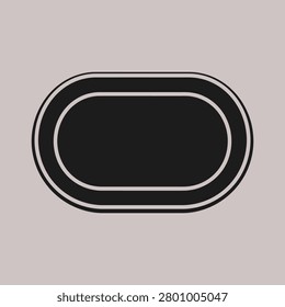 Oval running track icon. Athletic field shape for sports competition training fitness race or stadium activity.