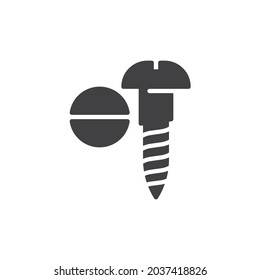Oval screw vector icon. filled flat sign for mobile concept and web design. Pan head screw glyph icon. Symbol, logo illustration. Vector graphics