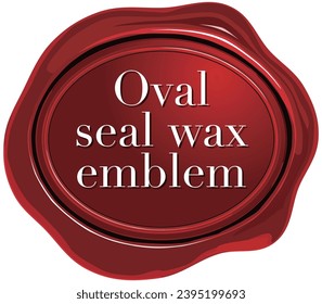 Oval seal wax emblem vector illustration