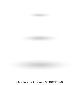Oval shadow set. Transparent realistic shadows isolated on white background. Bottom design element. Vector illustration.