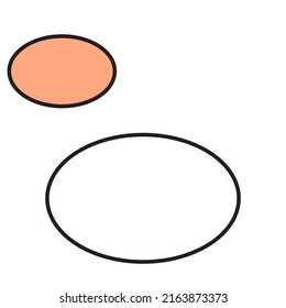 Ilustración de la página de color de forma ovalada. Color del tema de la forma del libro. forma ovalada aislada sobre fondo blanco. ilustración vectorial eps10.