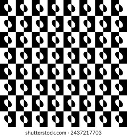 Forma ovalada en color de contraste, blanco negro, se puede utilizar para papel tapiz, cubierta, tarjeta de felicitación, decoración, adorno, fondo, envoltura, tela, textil, moda, azulejo, patrón de alfombra, etc. Vector