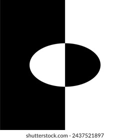 Oval Shape in Contrast Color, Black White, can use for Wallpaper, Cover, Greeting Card, Decoration Ornate, Ornament, Background, Wrapping, Fabric, Textile, Fashion, Tile, Carpet Pattern, etc. Vector