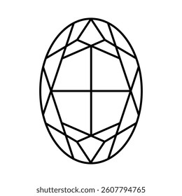 Oval shape Diamond Cut Illustration