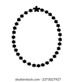Diseño de borde de flor de forma ovalada