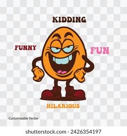 oval shape funny expression cartoon design