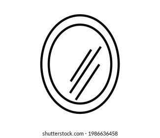 oval shape glass vector icon. pixel perfect icon design editable