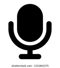
An oval shape placed over a free standing mount, this is icon for microphone 

