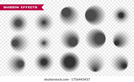 oval shape realistic shadow effect big set