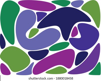 Oval shape variations with cold abstract colors
