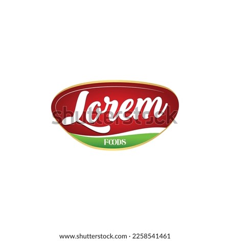 oval shape Vector Food company logo design template ideal for agriculture, organic food, grocery, natural harvest, baby food, cookies, cereals.