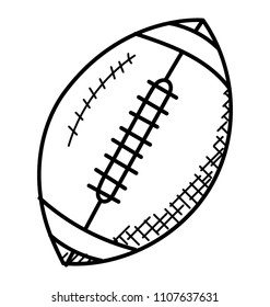 
An oval shaped ball for playing purpose representing the rugby sports.
