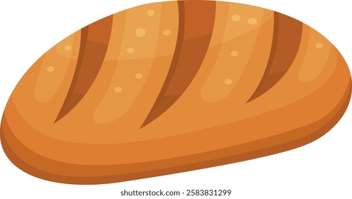 Oval shaped loaf of bread showcasing a beautifully browned crust and exuding an inviting aroma, ideal for crafting sandwiches, toasting, or savoring on its own