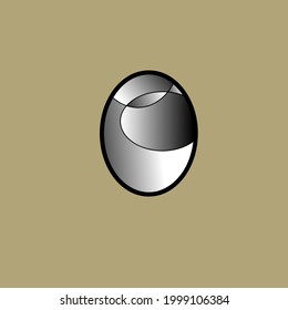 Oval shaped metal with abstract design