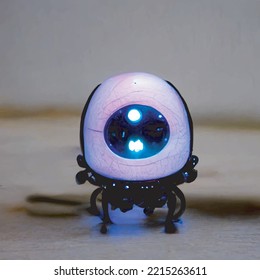 oval shaped robot with a camera lens