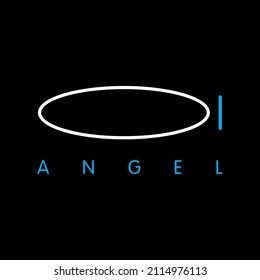 Oval Shaped Small Letter A in Line art Fashion Like an Angel Aura Vector Logo
