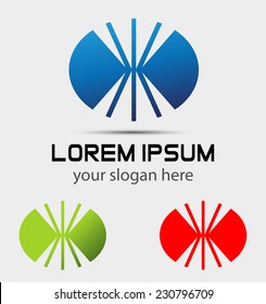 Oval sign logo design template. Corporate icon such as technical logo