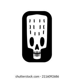 Oval skull head illustration. Vector graphics for t-shirt prints and other uses.