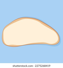 Oval slice of bread empty on blue background