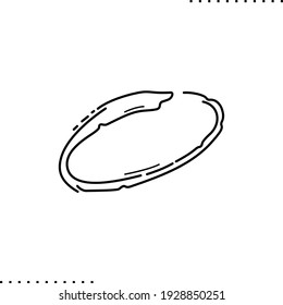 oval smudge vector icon in outlines
