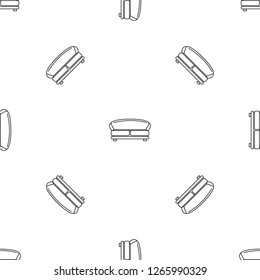 Oval sofa icon. Outline illustration of oval sofa vector icon for web design isolated on white background