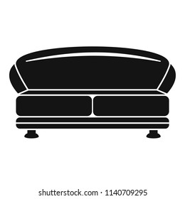 Oval sofa icon. Simple illustration of oval sofa vector icon for web design isolated on white background
