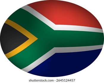 Oval South African Flag - Vector Graphic