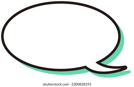 Oval speech bubble drop shadow green