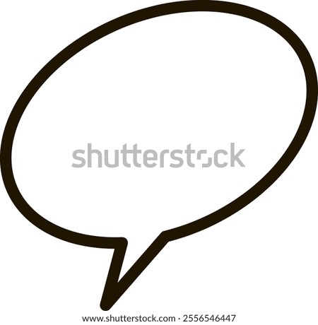 Oval speech bubble featuring a blank interior, perfect for incorporating personalized text or icons. Representing communication, dialogue, and conversation, it serves as an effective design element