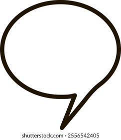 Oval speech bubble featuring a pointed tail serves as a simple yet effective representation of communication, facilitating discussions and the sharing of ideas among individuals