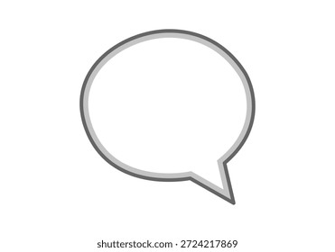 Burbuja de discurso oval con borde gris y fondo blanco para insertar texto