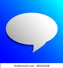 Oval speech bubble on blue background