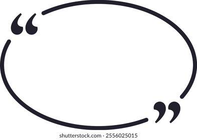 Oval speech bubble with quotation marks is waiting to be filled with inspiring quotes, engaging conversations, or captivating stories, providing a perfect platform for sharing thoughts and ideas