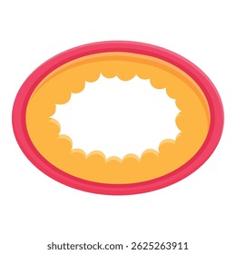 Bolha de fala oval com borda recortada em um estilo plano moderno, fazendo uma declaração importante