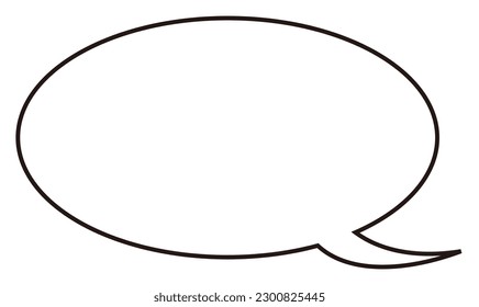 Oval speech bubble, white, simple edge